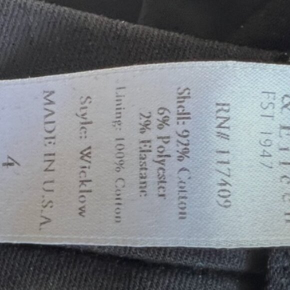 Frank & Eileen Wicklow Italian Performance Twill Chino Pants in Black SZ 4 - Picture 5 of 5